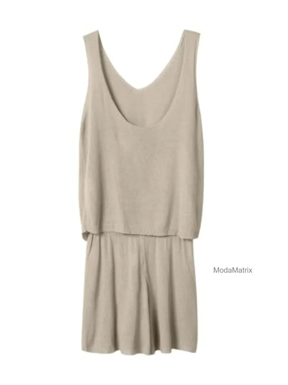Women's Lounge Set 2 Piece Knit Tank Top High Waist Shorts Vacation Loungewear_3